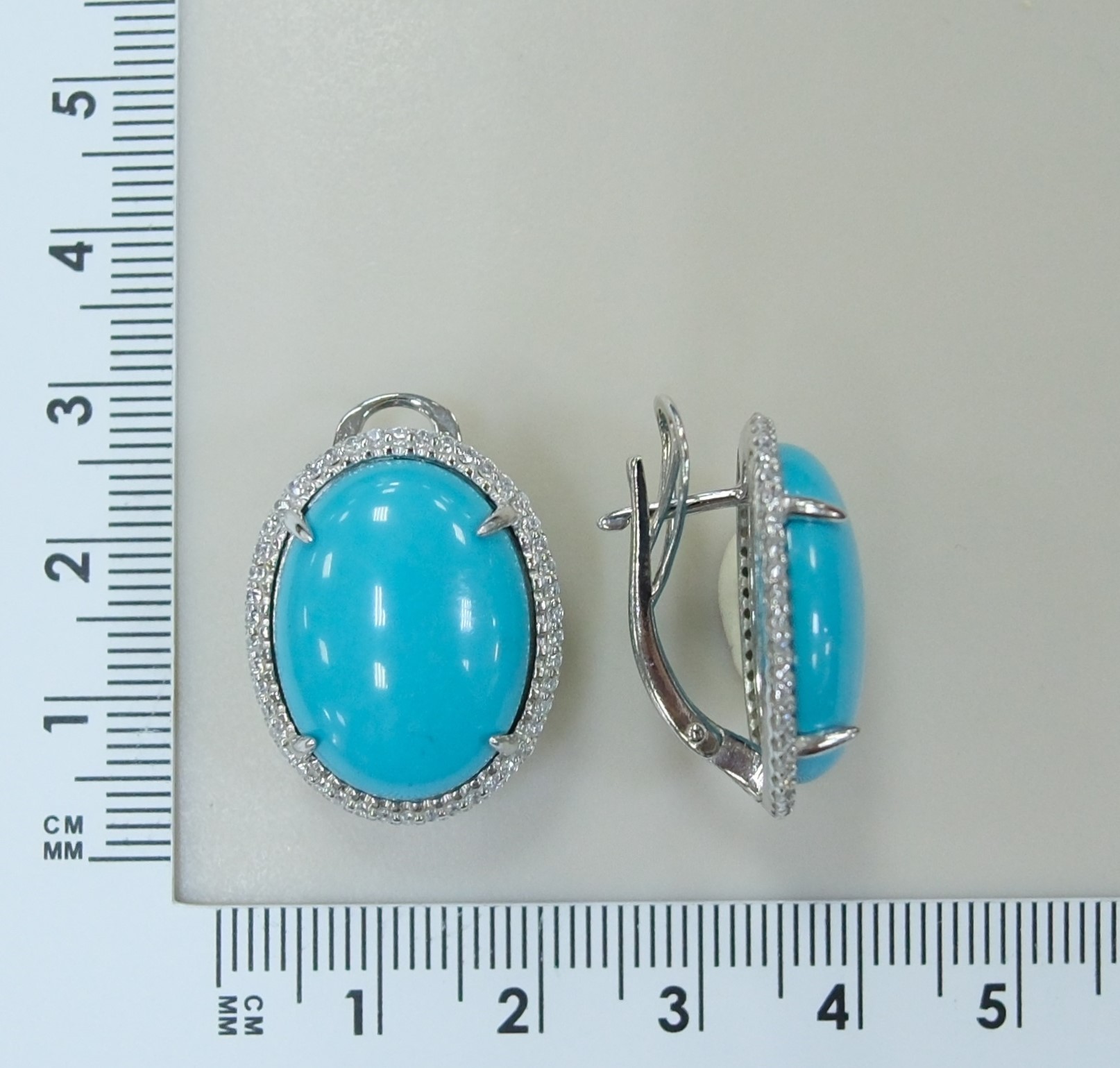 Серебряные серьги с бирюзой
